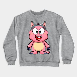 Baby Monster Pink Laughing Cat Crewneck Sweatshirt